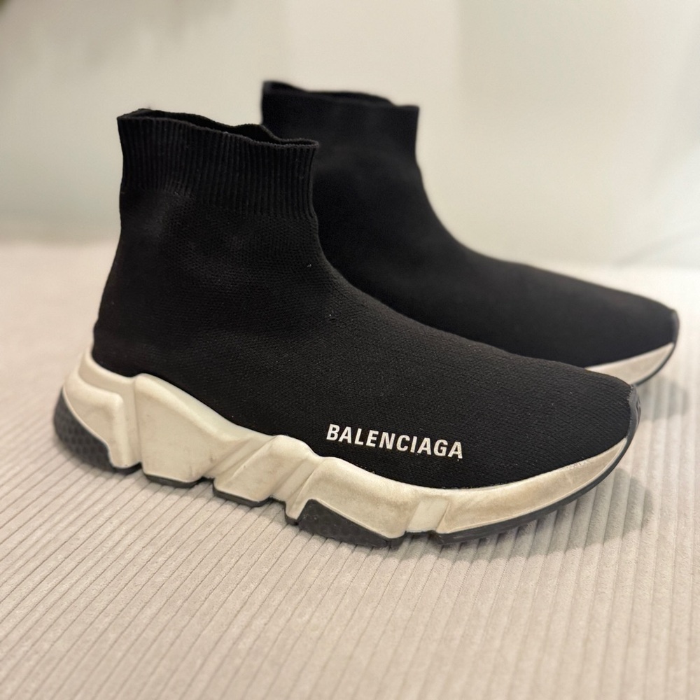 Balenciaga Speed 2.0 Knit Sock Trainer Sneakers Black/White Trainers SIZE 36 (6)